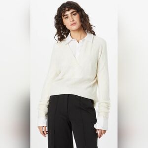 ICHI White Alpaca Wool Sweater Size Small